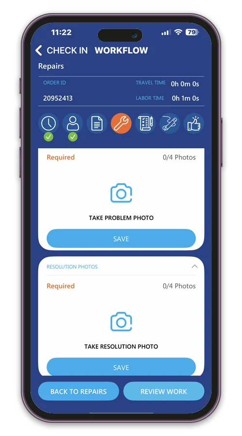 Centerpoint mobile app with field repair photos
