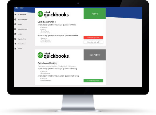 roofing crm with quikcbooks